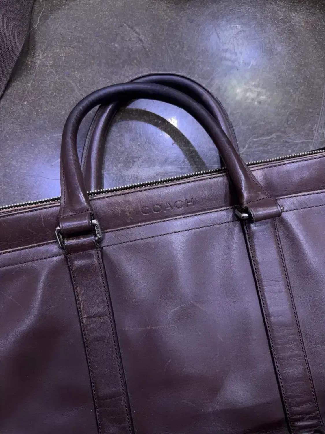 코치 렉싱턴 브라운 레더 가죽 서류 토트 크로스백 상품이미지3