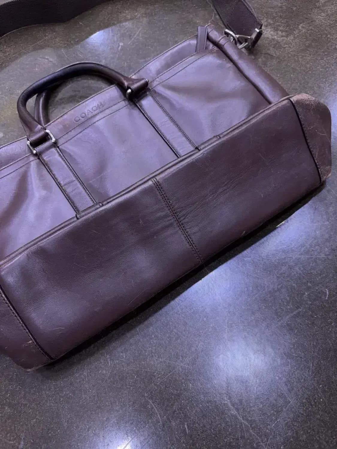 코치 렉싱턴 브라운 레더 가죽 서류 토트 크로스백 상품이미지4