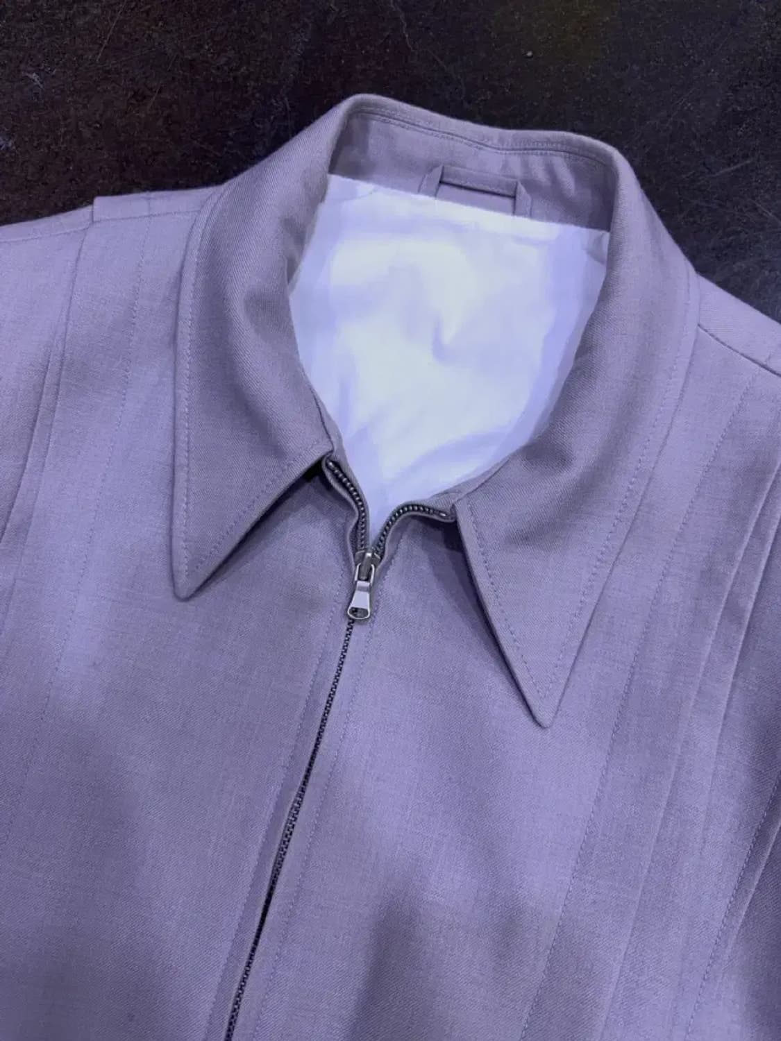 쿠어 울 절개라인 블루종 자켓 모카 그레이 M 상품이미지6