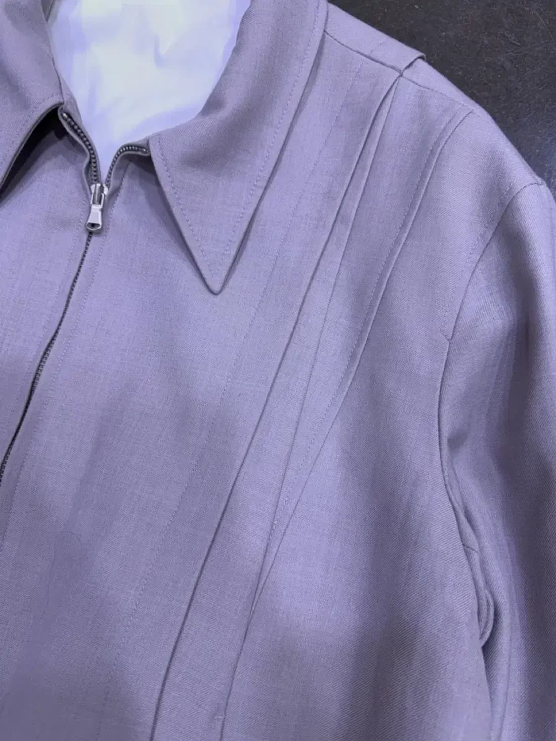 쿠어 울 절개라인 블루종 자켓 모카 그레이 M 상품이미지7