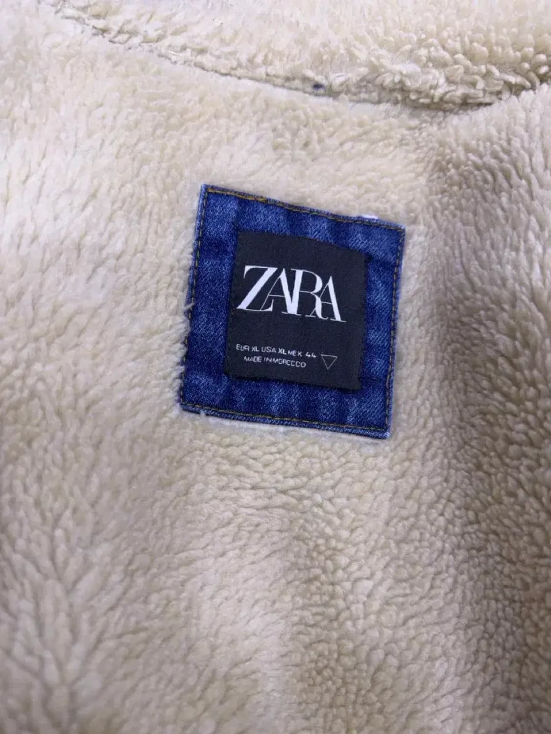 자라 쉐르파 양털 데님자켓 청자켓 XL 상품이미지10