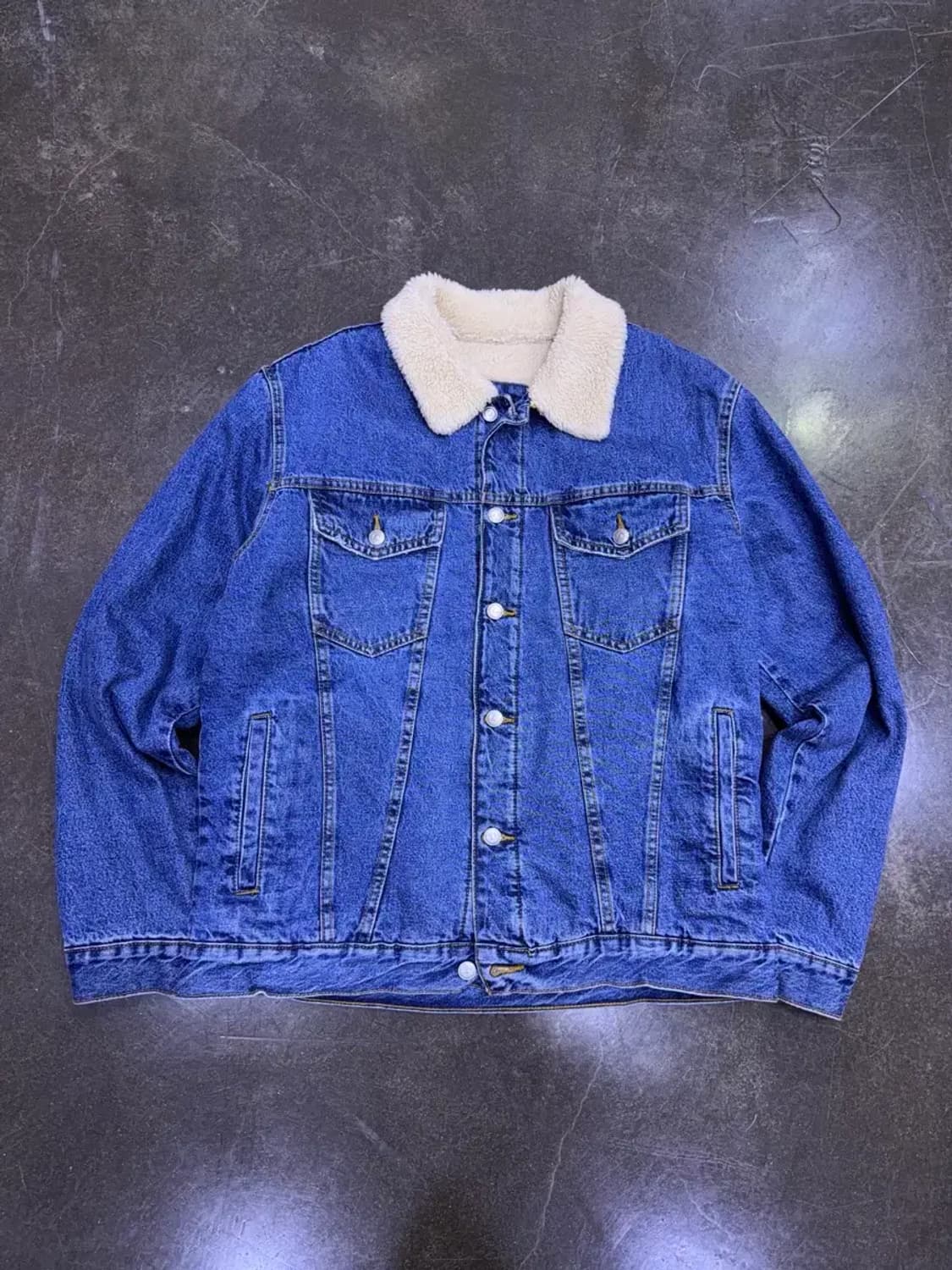 자라 쉐르파 양털 데님자켓 청자켓 XL 상품이미지3