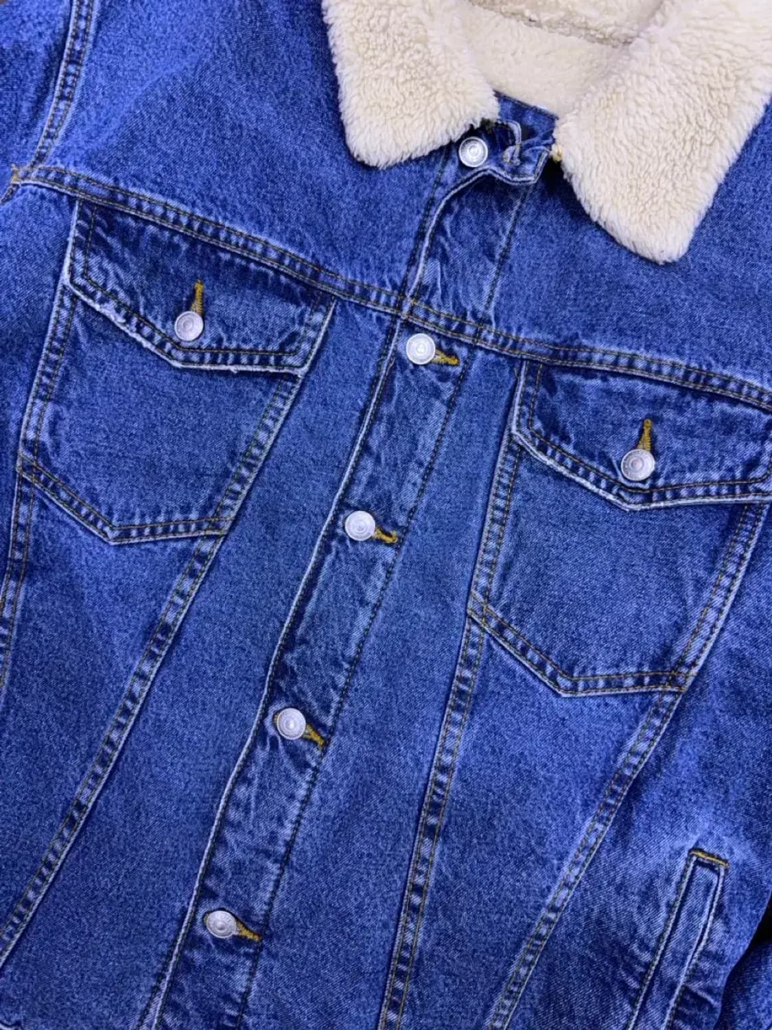 자라 쉐르파 양털 데님자켓 청자켓 XL 상품이미지6
