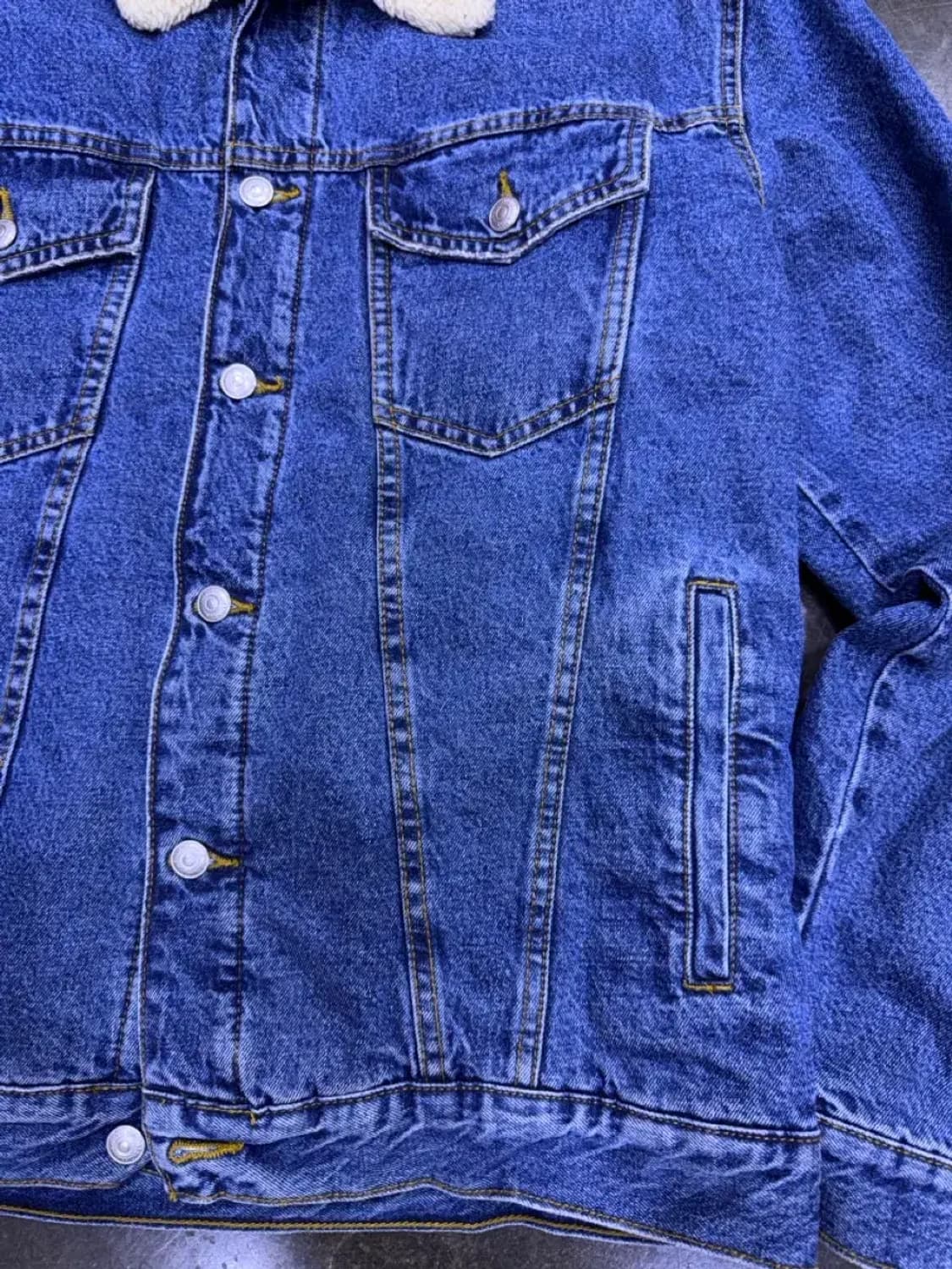 자라 쉐르파 양털 데님자켓 청자켓 XL 상품이미지7