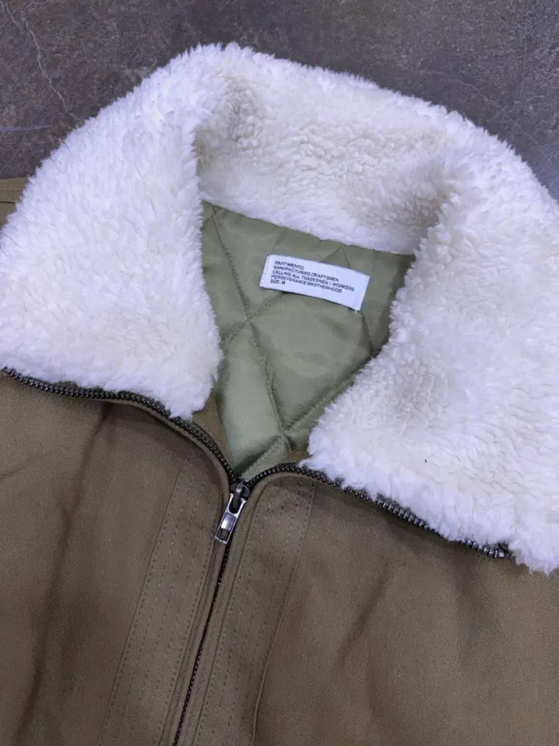 파르티멘토 3M 신슐레이트 보아 플리스 무톤 자켓 카키 M 상품이미지7