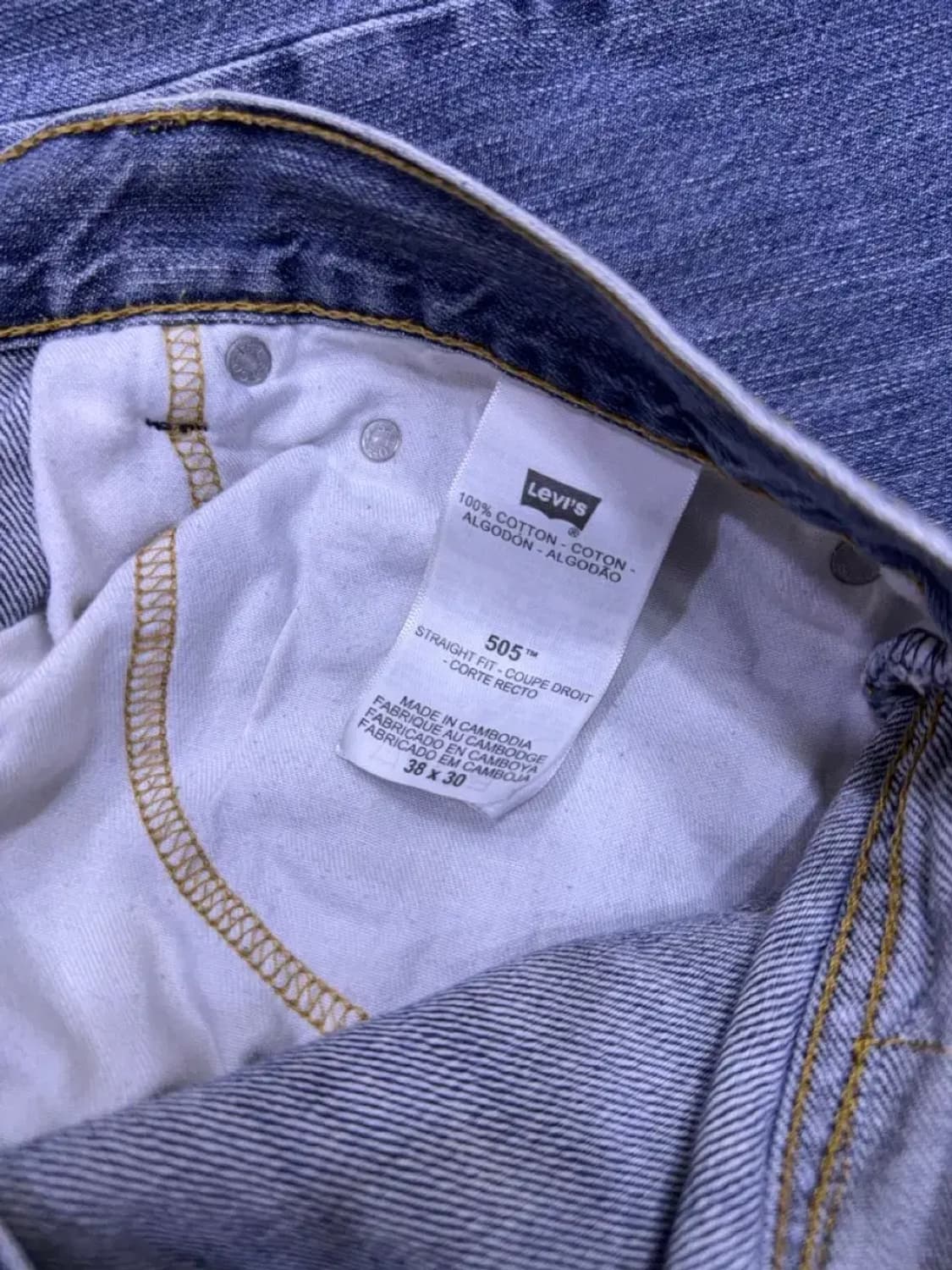 리바이스 00's 505 레귤러 스트레이트핏 빈티지 워싱 데님팬츠 38 상품이미지8