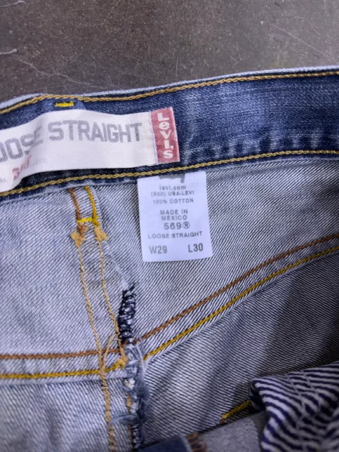 리바이스 00's 569 루즈 스트레이트핏 빈티지 데미지 데님팬츠 29 상품이미지10