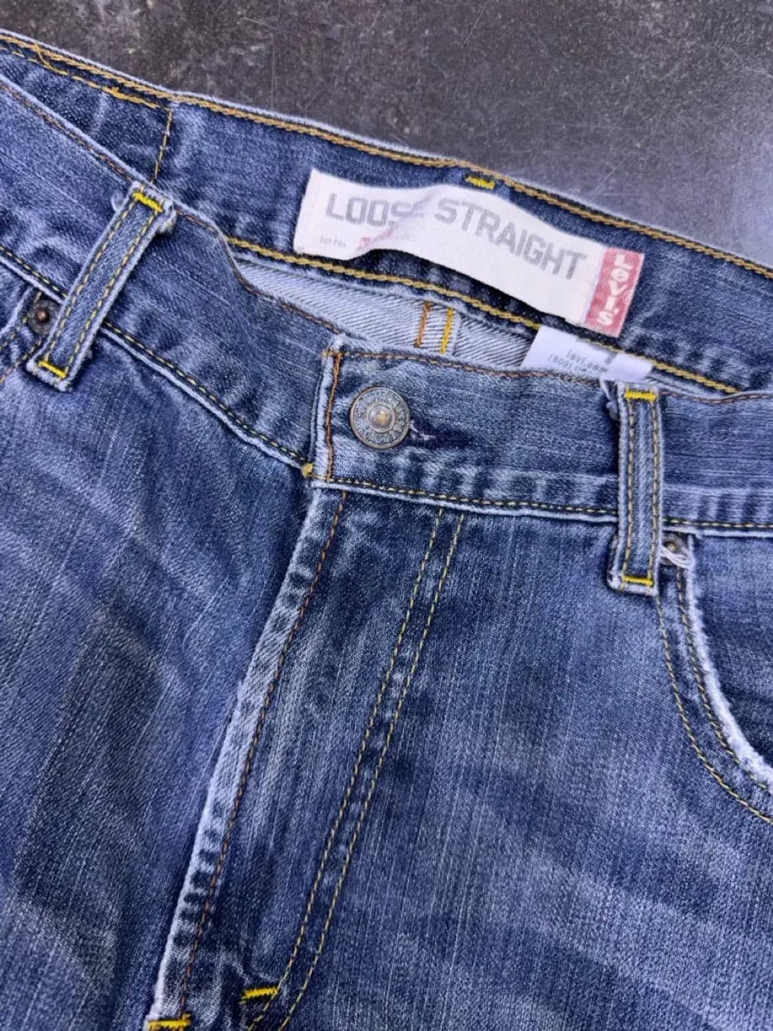리바이스 00's 569 루즈 스트레이트핏 빈티지 데미지 데님팬츠 29 상품이미지3