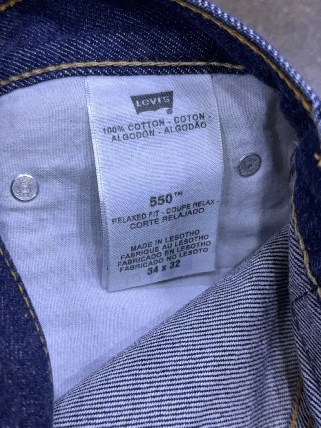 리바이스 550 00's 릴렉스핏 딥인디고 데님팬츠 34 상품이미지8