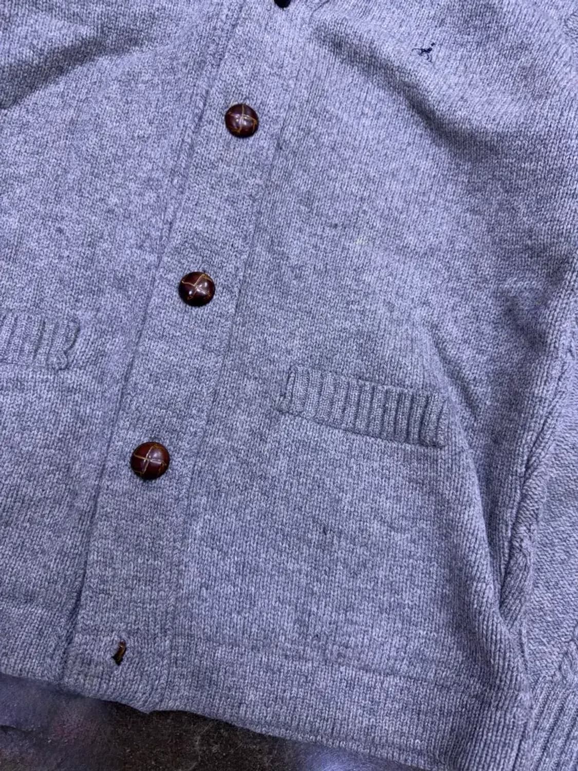 빈폴 클래식 숄카라 패치워크 니트 스웨터 가디건 그레이 100 상품이미지5