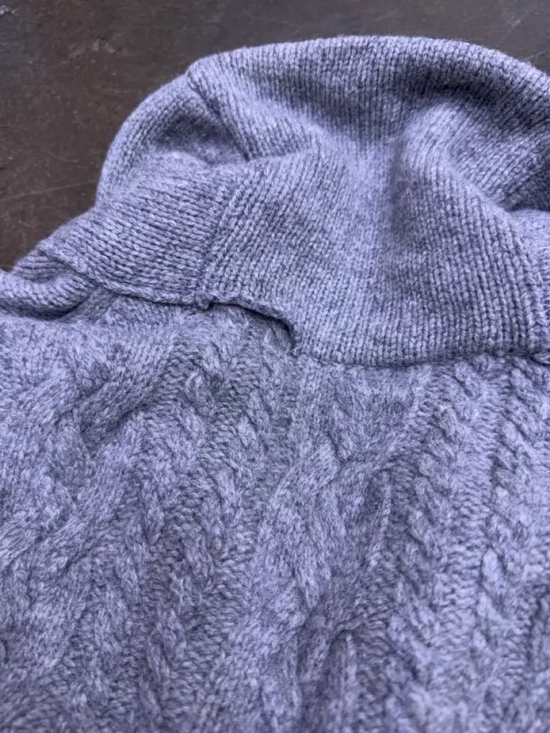 빈폴 클래식 숄카라 패치워크 니트 스웨터 가디건 그레이 100 상품이미지8