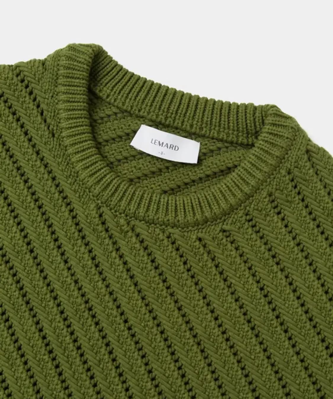 르마드 오블리크 시스루 라운드 니트 스웨터 그린 3 사이즈 L 상품이미지7