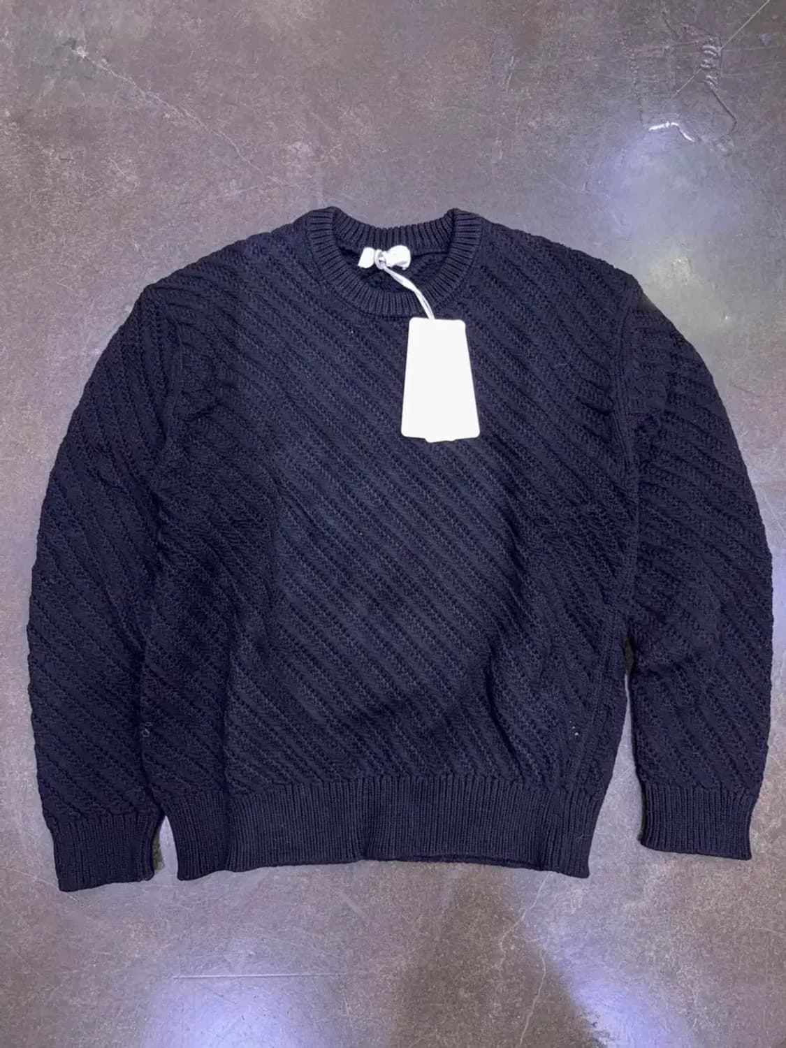 르마드 오블리크 시스루 라운드 니트 스웨터 블랙 2 사이즈 M 상품이미지9