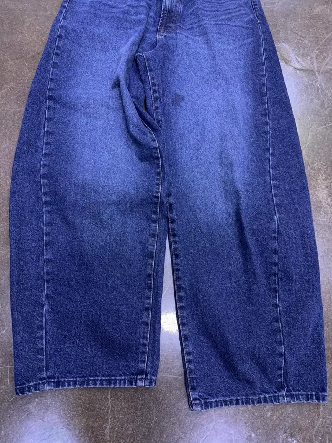 GU 배럴 레그 진 워싱 데님팬츠 와이드핏 블루 32 상품이미지6