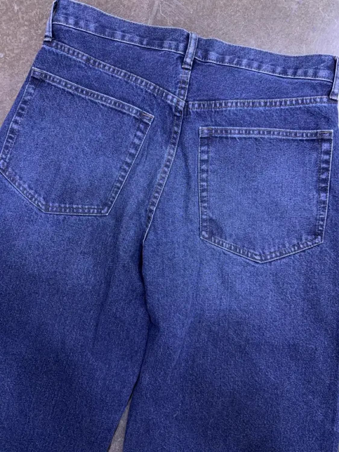 GU 배럴 레그 진 워싱 데님팬츠 와이드핏 블루 32 상품이미지7