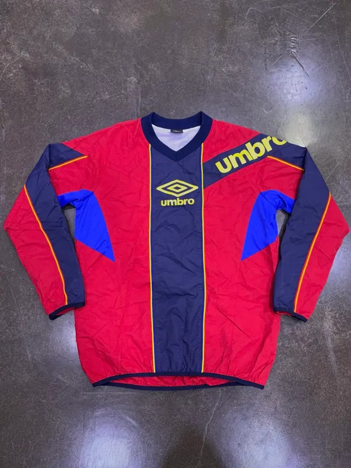 엄브로 90's 스펠아웃 로고 풀아웃 웜업 바람막이 스웻셔츠 L 상품이미지1