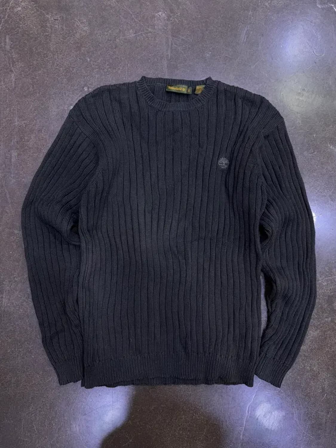 팀버랜드 자수 로고 코튼 니트 스웨터 올리브 그레이 M 상품이미지1