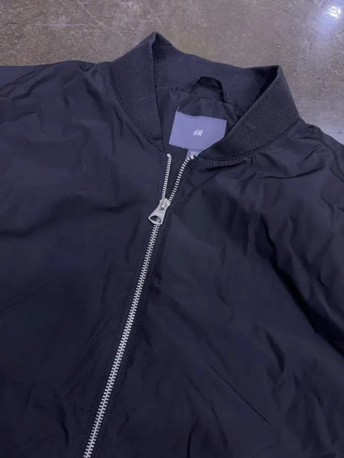 H&M 레귤러 블랙 봄버 바람막이 점퍼 자켓 XL 상품이미지3