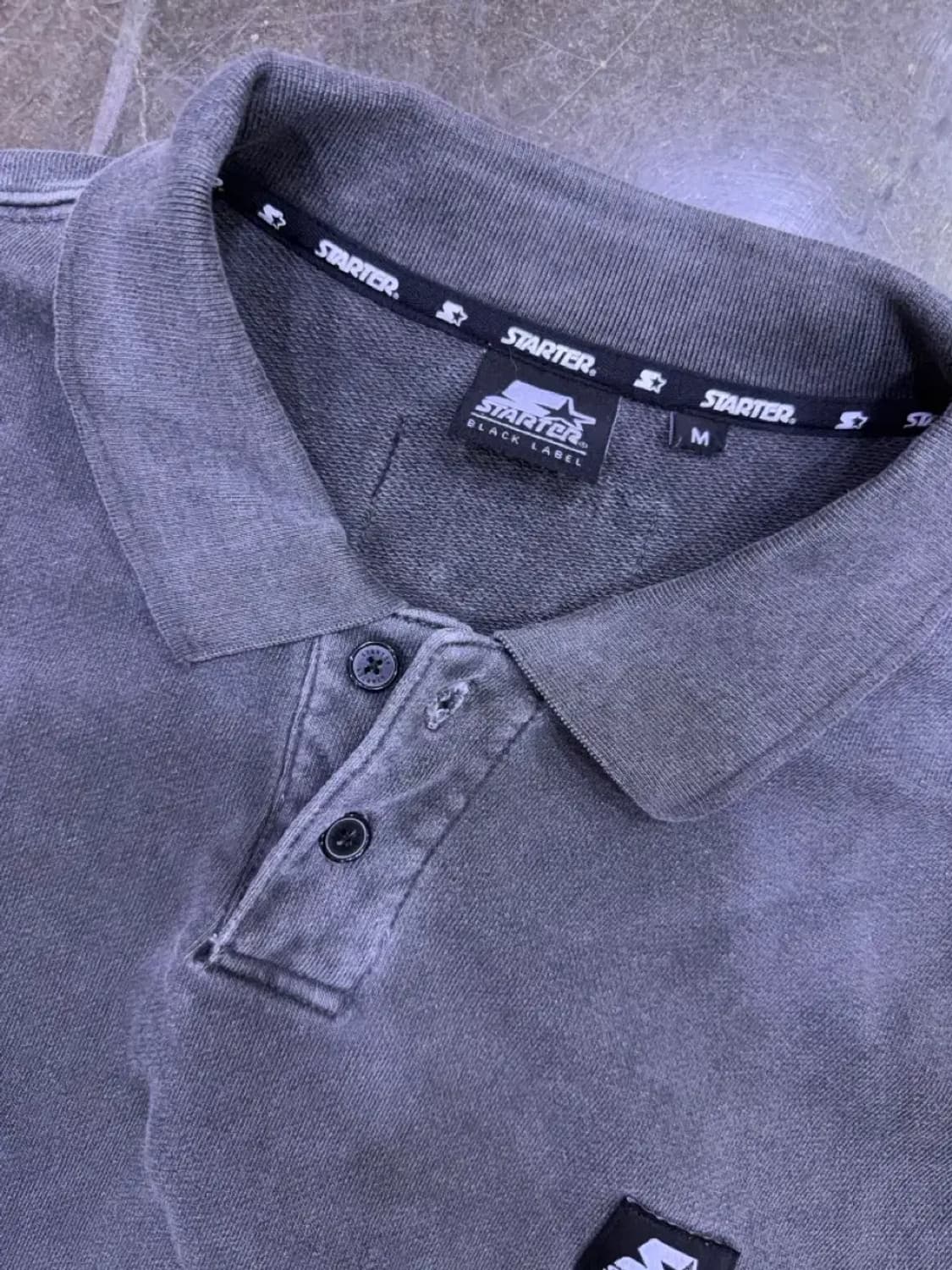 스타터 블랙라벨 빈티지 가먼트 다잉 워싱 오버핏 맨투맨 카라넥 M 상품이미지4