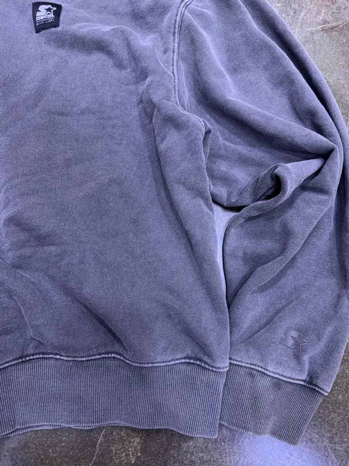 스타터 블랙라벨 빈티지 가먼트 다잉 워싱 오버핏 맨투맨 카라넥 M 상품이미지5