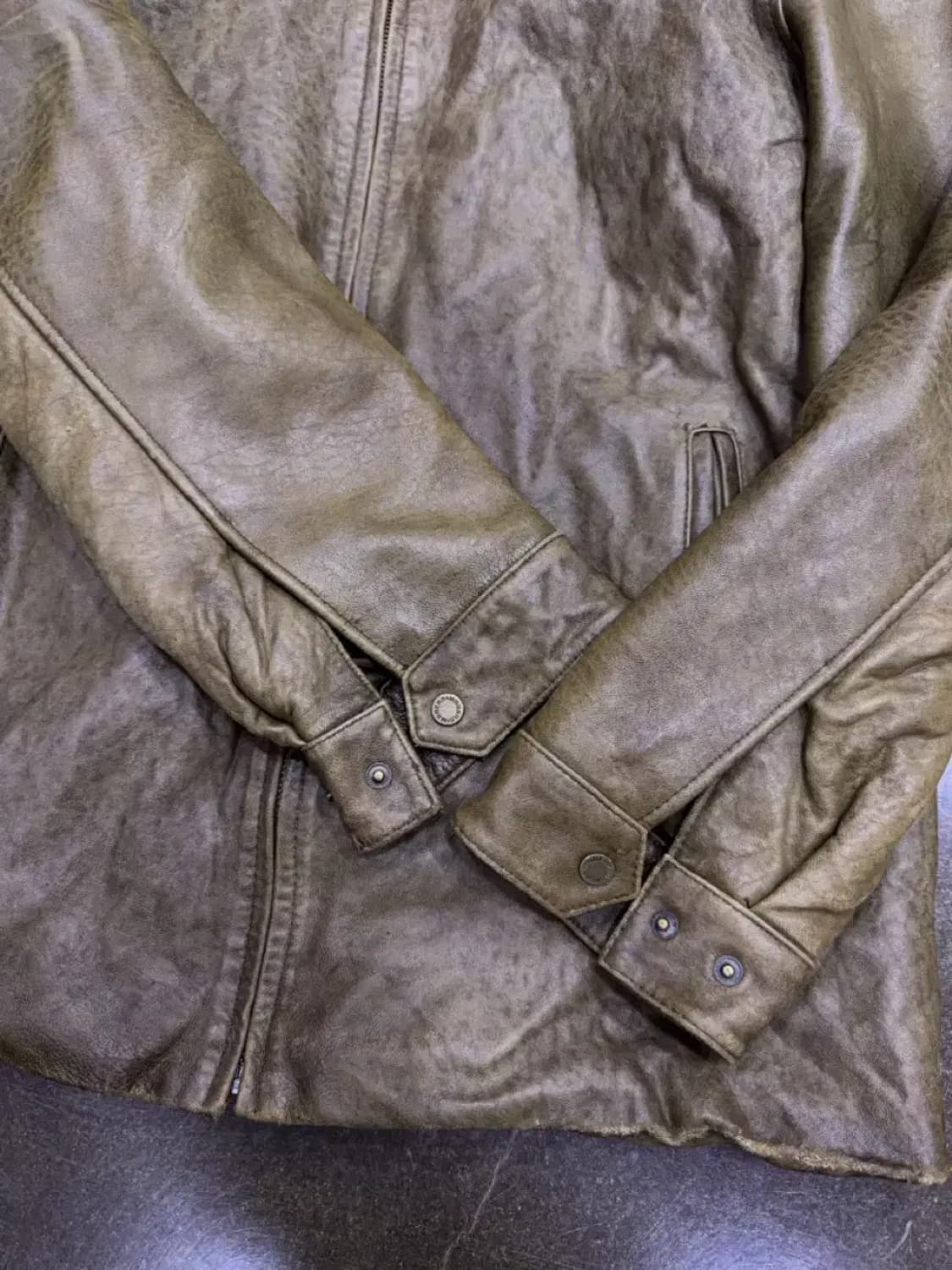 페리엘리스 빈티지 양가죽 워싱 싱글 라이더자켓 100 상품이미지6