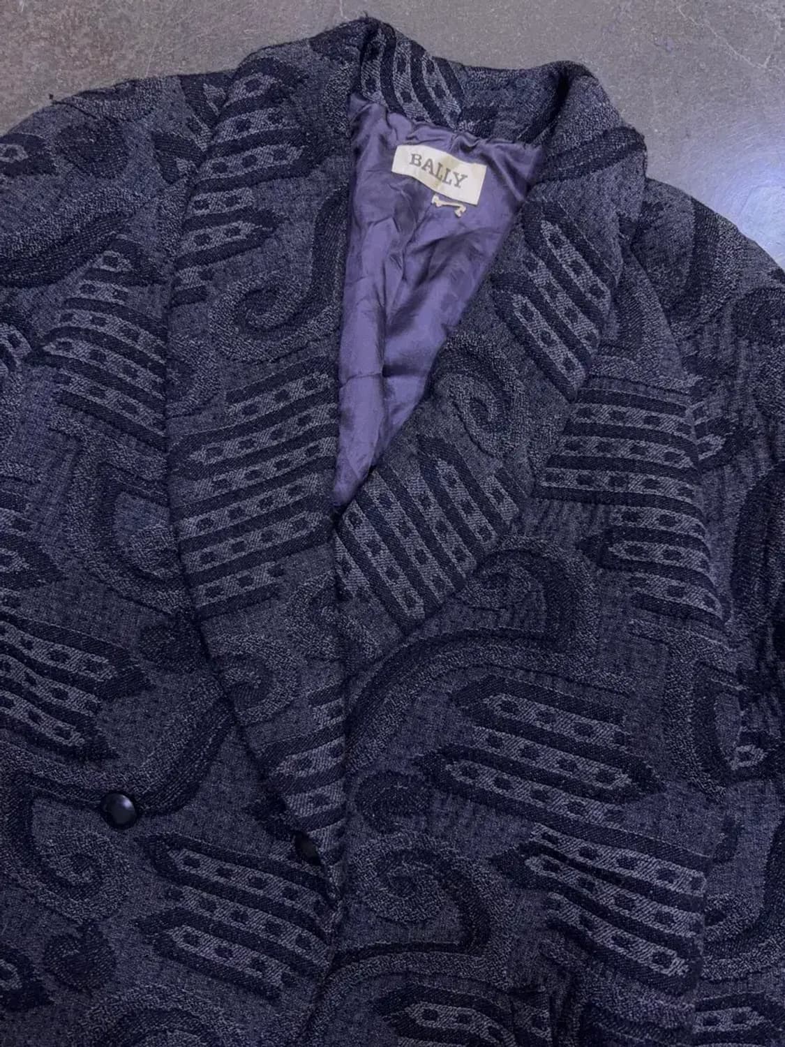 발리 울 라나 빈티지 패턴 레트로 더블 블레스트 코트 M 상품이미지3