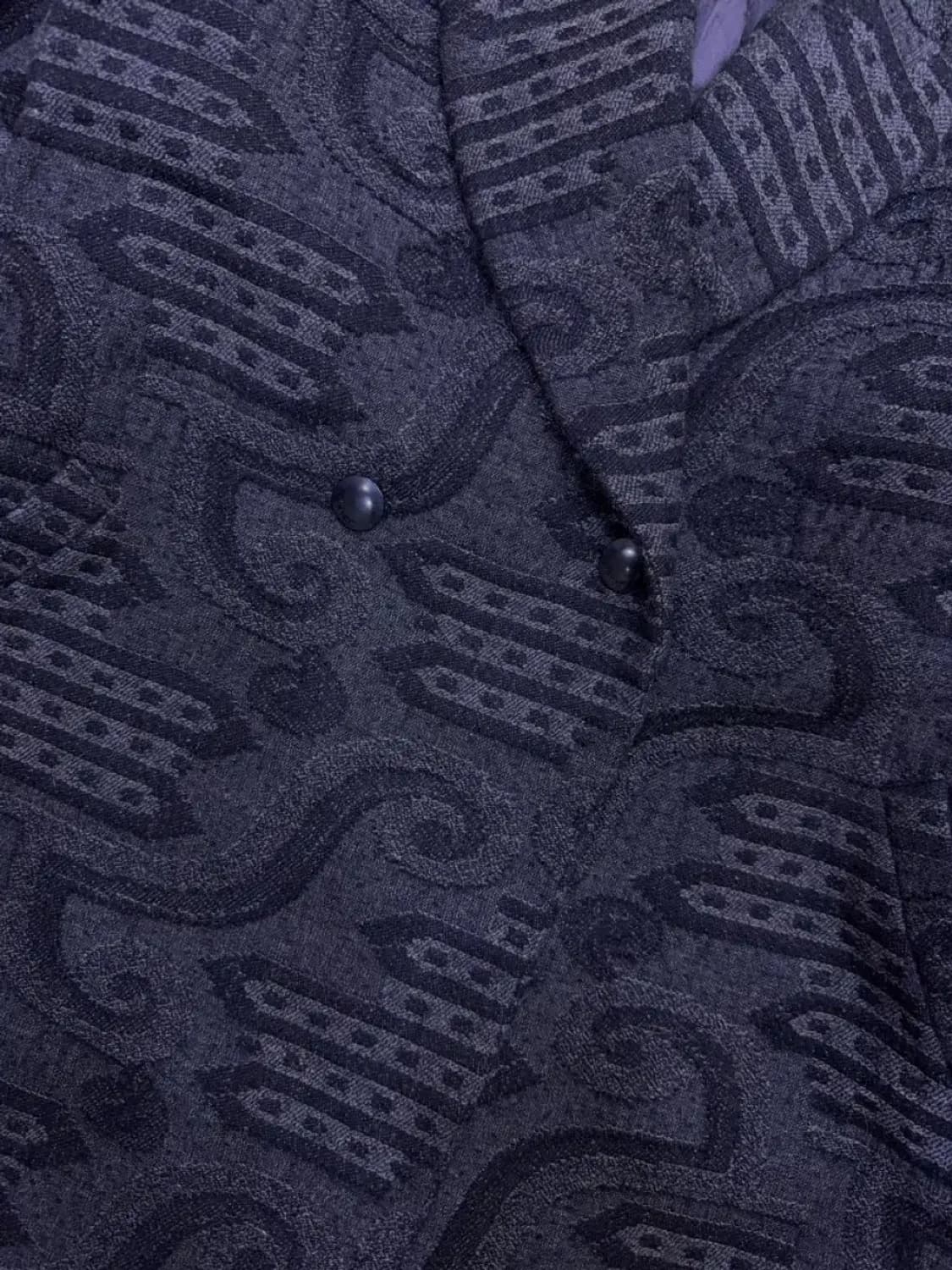 발리 울 라나 빈티지 패턴 레트로 더블 블레스트 코트 M 상품이미지4