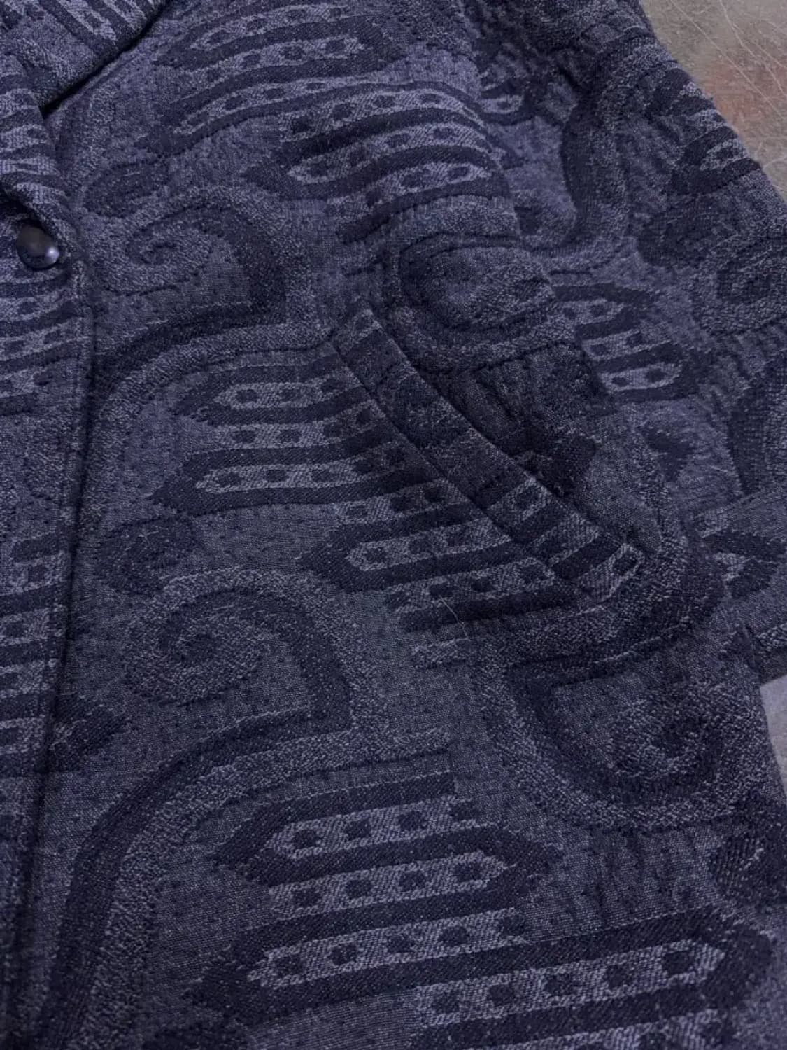 발리 울 라나 빈티지 패턴 레트로 더블 블레스트 코트 M 상품이미지5