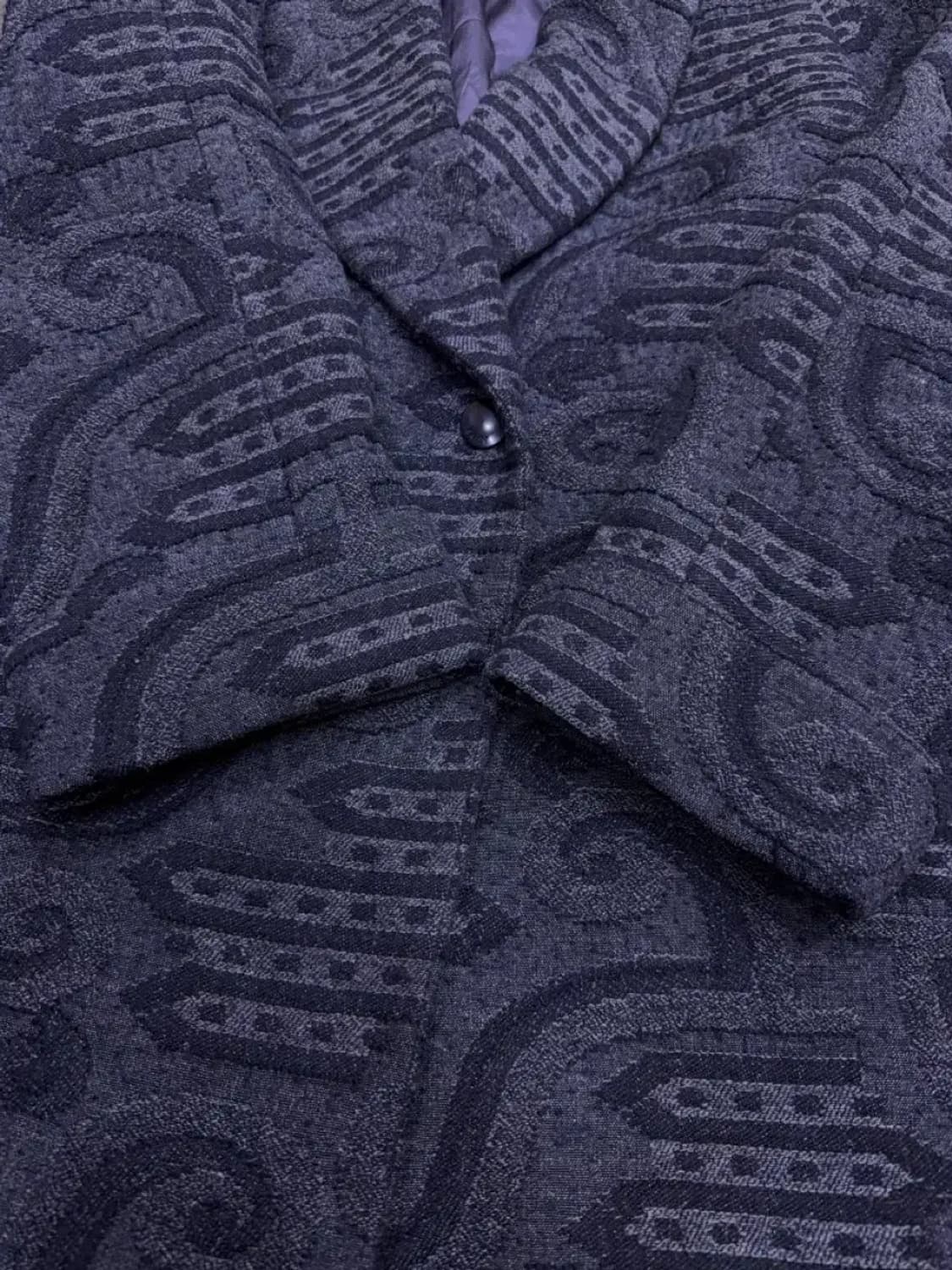 발리 울 라나 빈티지 패턴 레트로 더블 블레스트 코트 M 상품이미지6