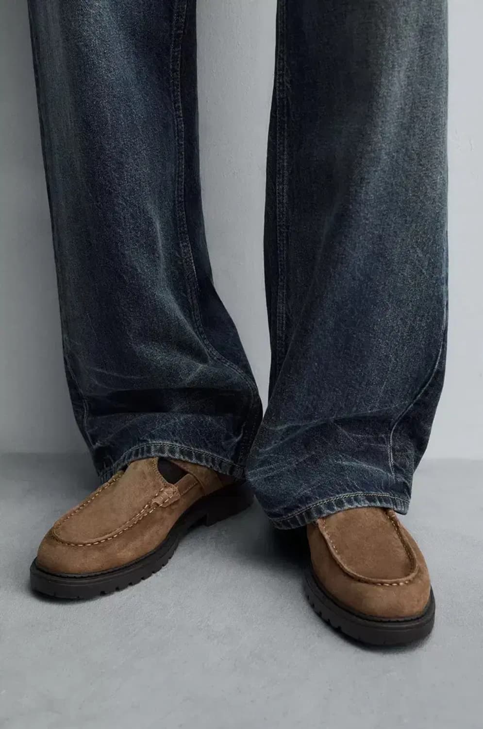 자라 소가죽 스웨이드 버클 레더 슈즈 더비슈즈 41 상품이미지1