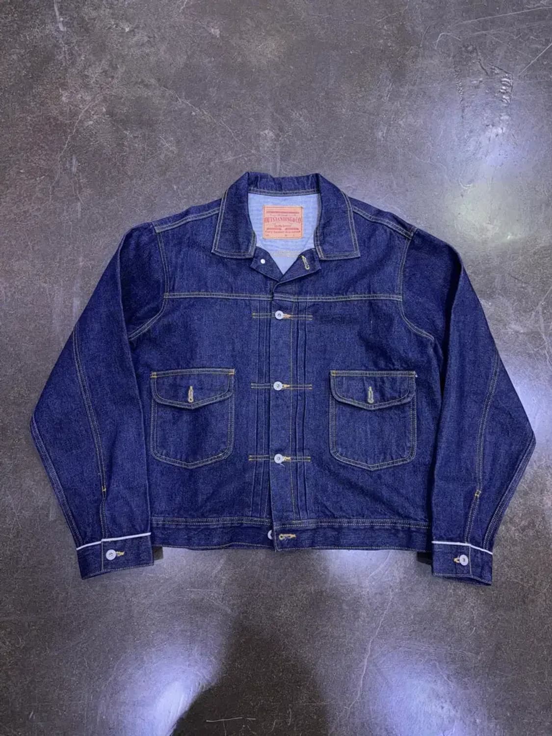 아웃스탠딩 2세대 라운드 포켓 셀비지 데님자켓 트러커 L 상품이미지4