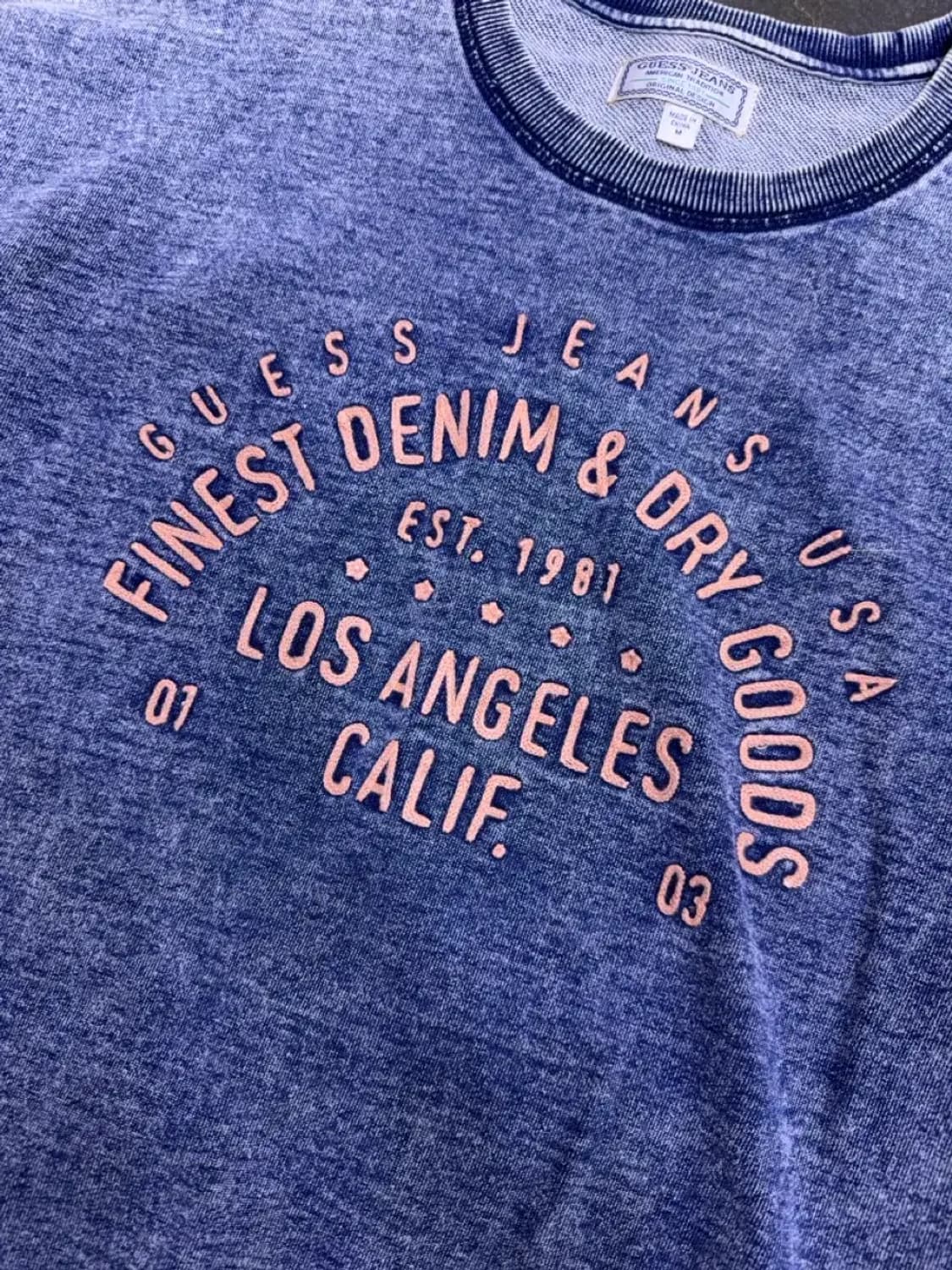 게스 빈티지 워싱 자수 레터링 맨투맨 스웻셔츠 M 상품이미지4