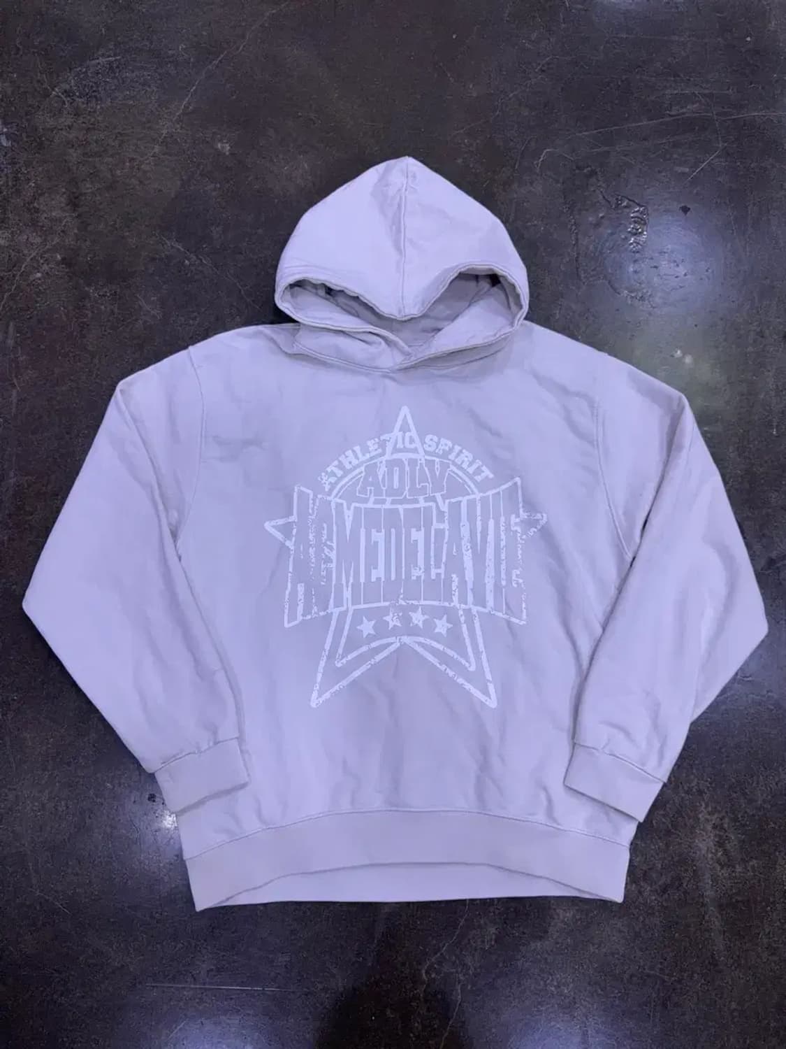 아크메드라비 프레피 로고 크랙 프린팅 후디 후드티 그레이 2 상품이미지1