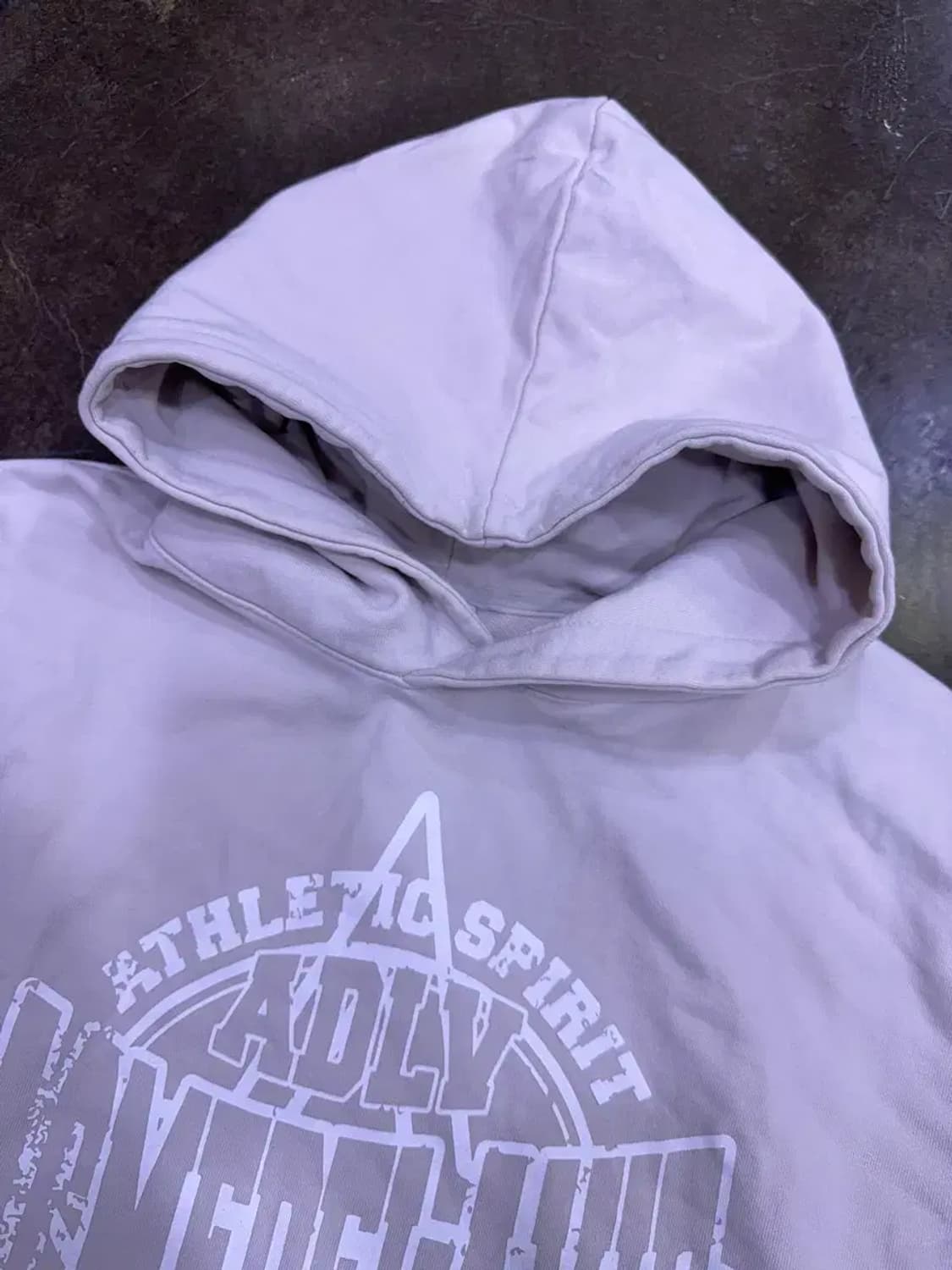 아크메드라비 프레피 로고 크랙 프린팅 후디 후드티 그레이 2 상품이미지4