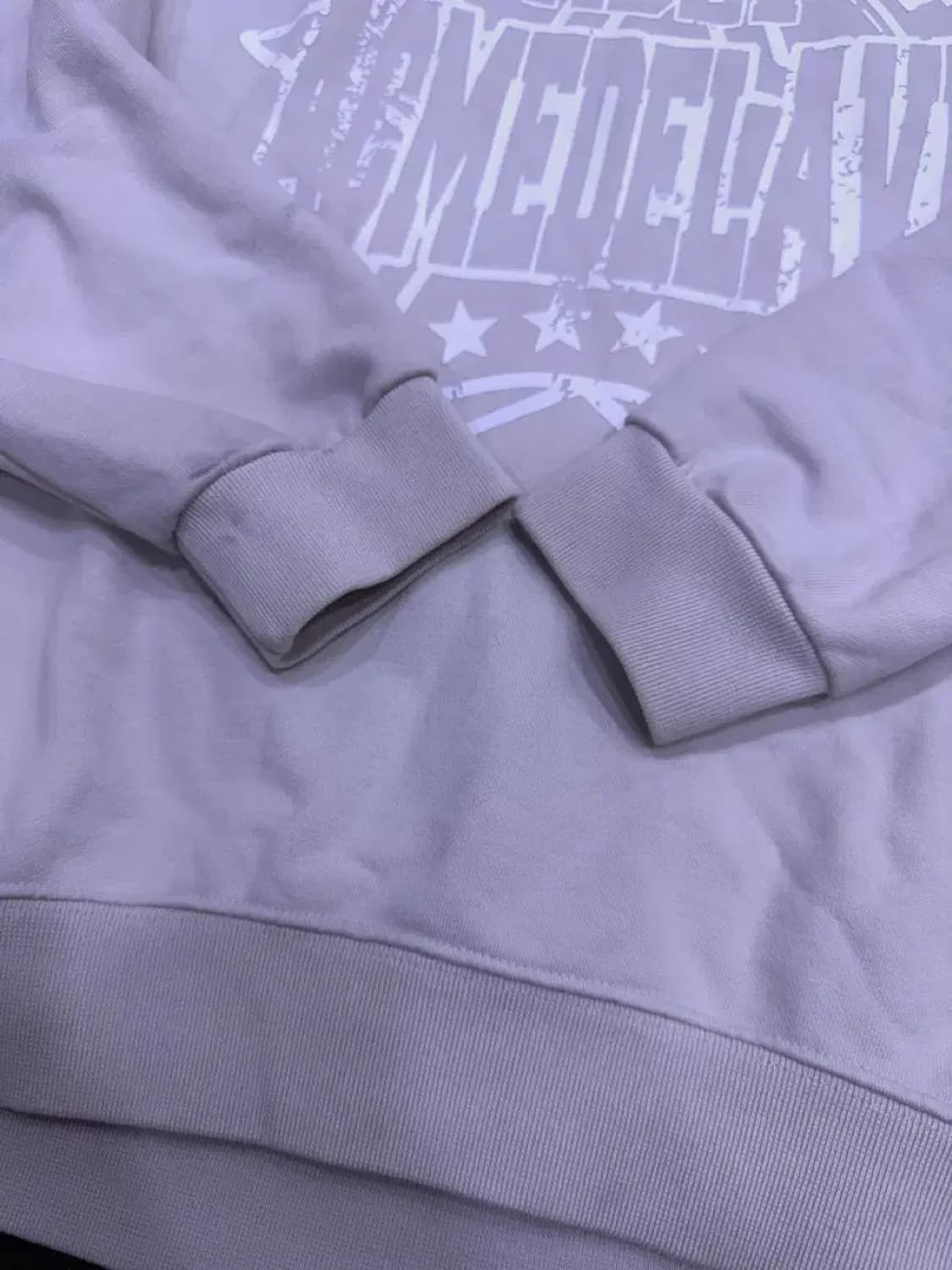 아크메드라비 프레피 로고 크랙 프린팅 후디 후드티 그레이 2 상품이미지6