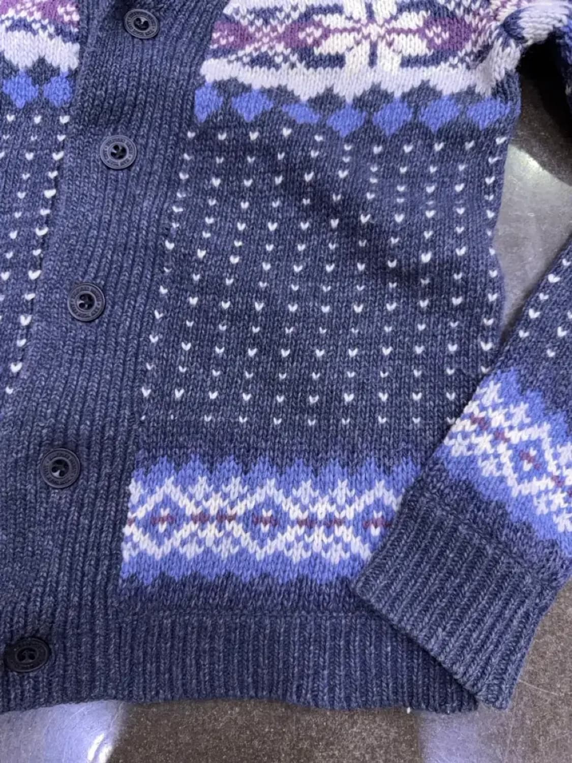 타미힐피거 노르딕 패턴 니트 숄카라 가디건 스웨터 S 상품이미지5