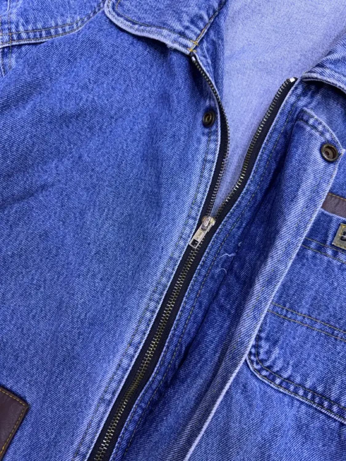 US 나이스 클럽 빈티지 유틸리티 가죽패치 데님자켓 L 상품이미지9