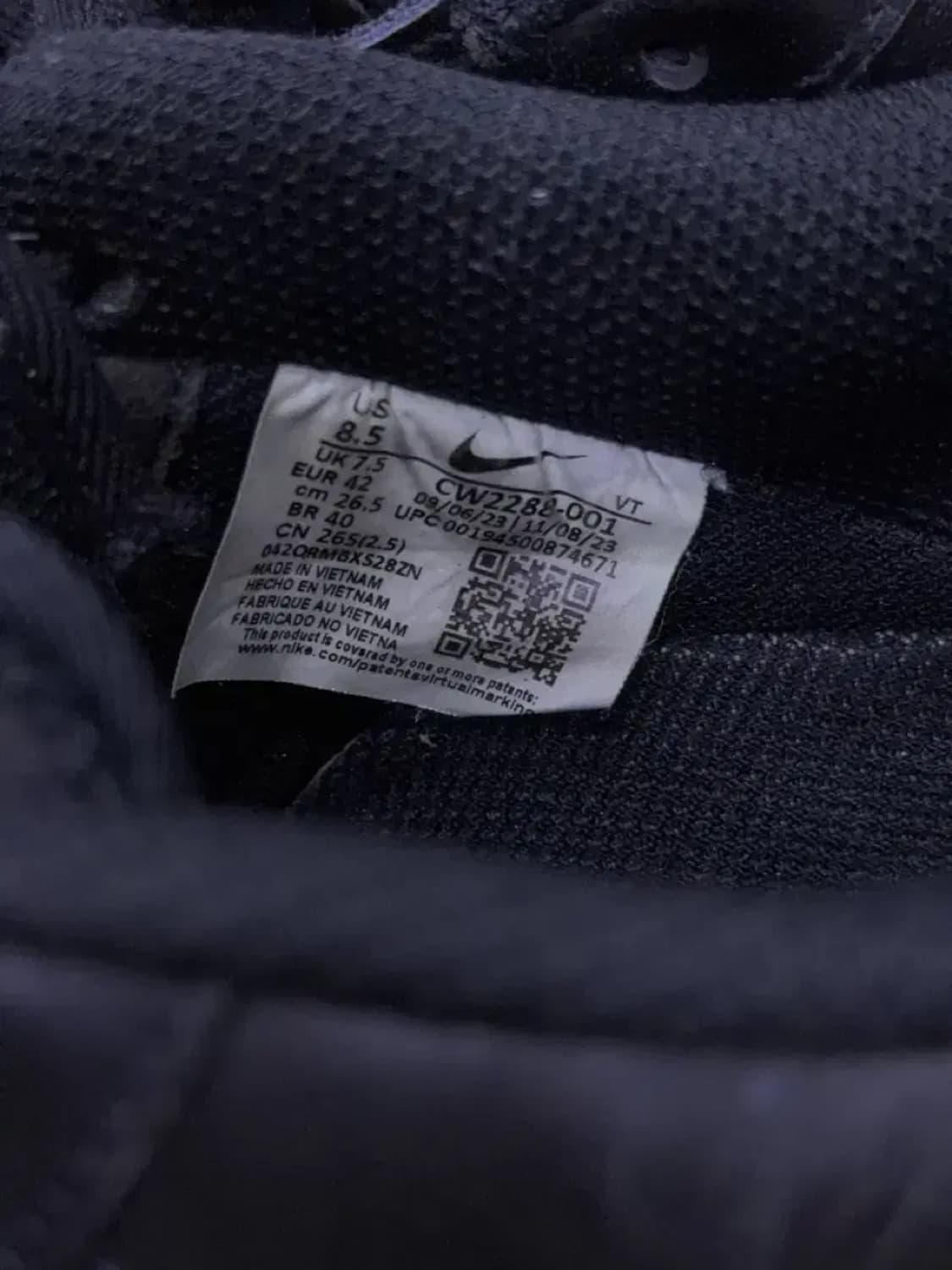 나이키 에어포스 1 07 트리플블랙 로우 265 상품이미지10