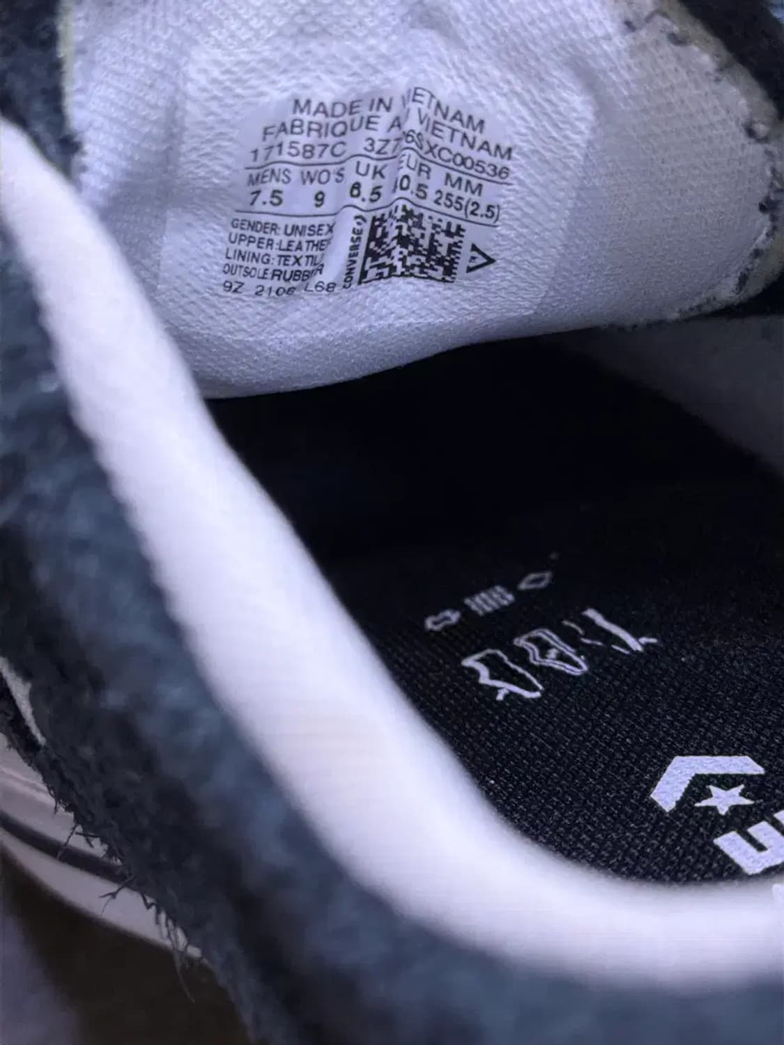 컨버스 원스타 로우 스웨이드 스니커즈 블랙 255 상품이미지10