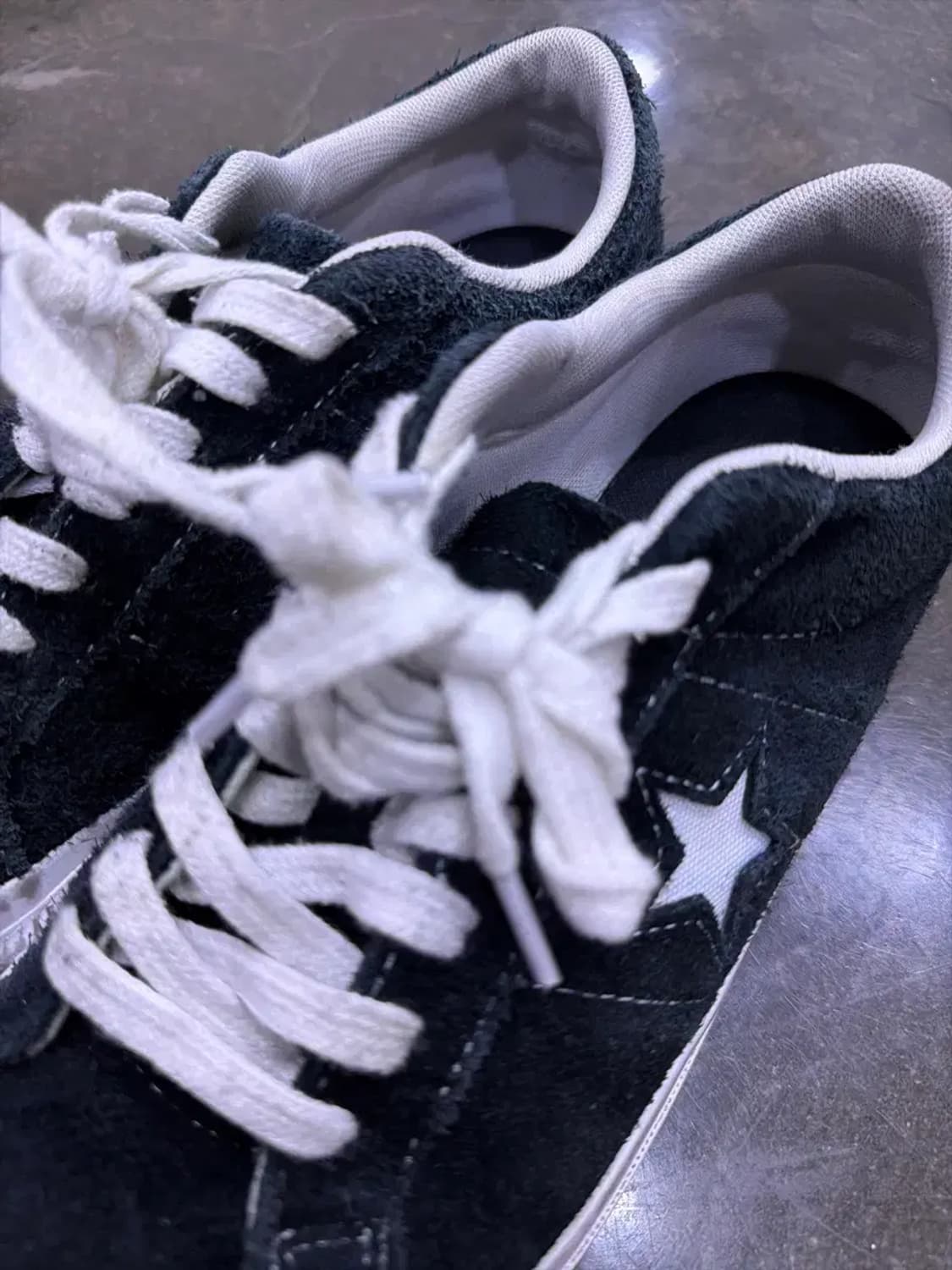 컨버스 원스타 로우 스웨이드 스니커즈 블랙 255 상품이미지4