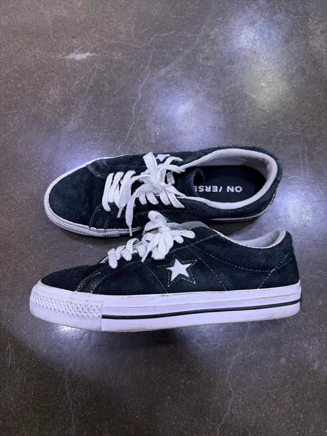 컨버스 원스타 로우 스웨이드 스니커즈 블랙 255 상품이미지6