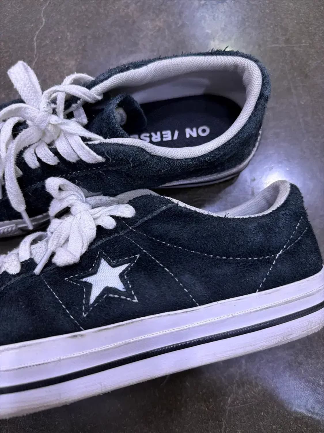 컨버스 원스타 로우 스웨이드 스니커즈 블랙 255 상품이미지7