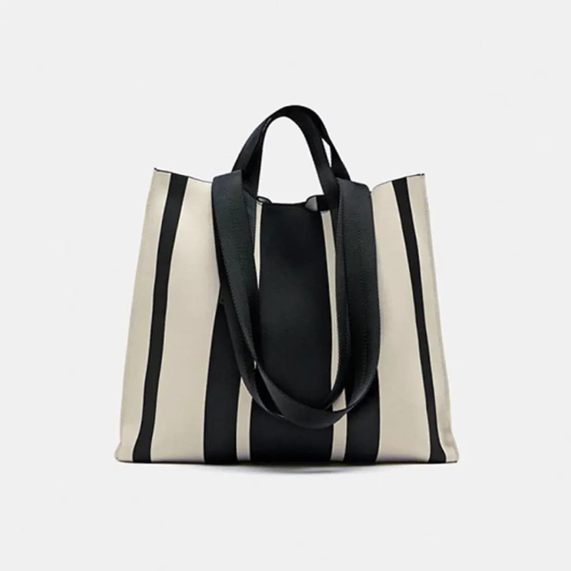 자라 패브릭 스트라이프 멀티컬러 토트백 상품이미지3