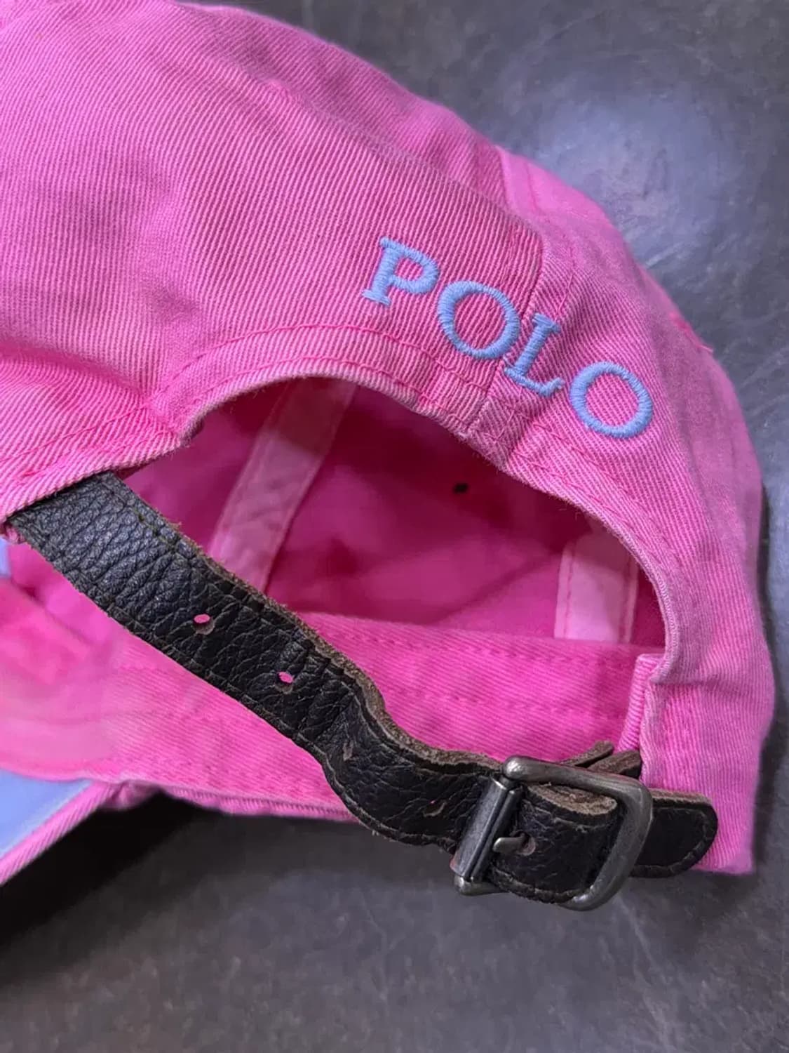 폴로 랄프로렌 빅포니 자수 3 가죽 벨트 연핑크 볼캡 모자 상품이미지5