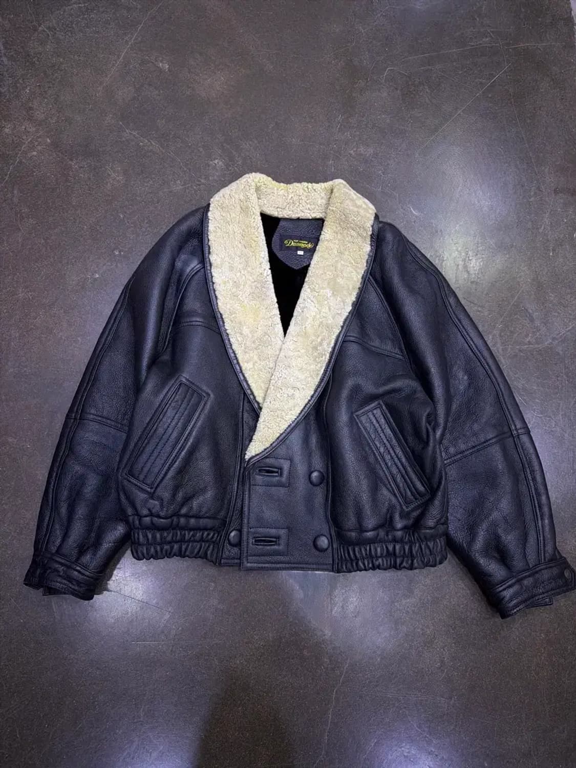 듀모드 빈티지 양가죽 양털 레더 더블 봄버 자켓 77 상품이미지1