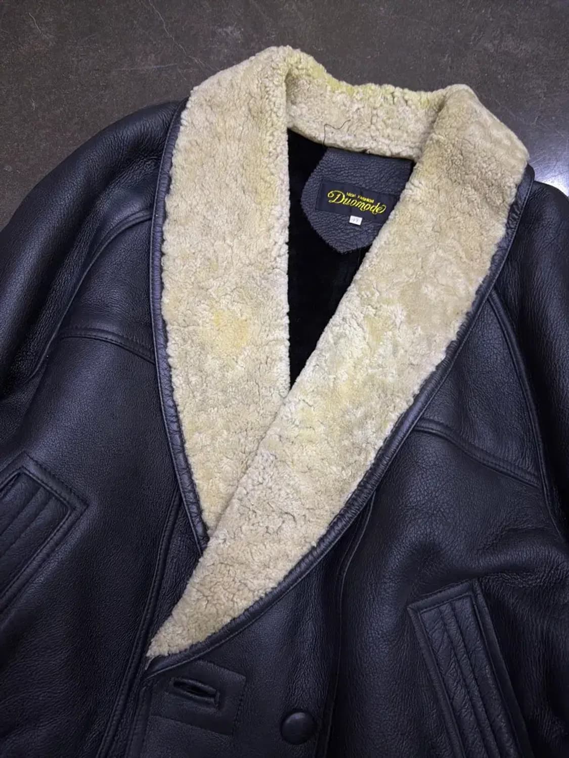 듀모드 빈티지 양가죽 양털 레더 더블 봄버 자켓 77 상품이미지3