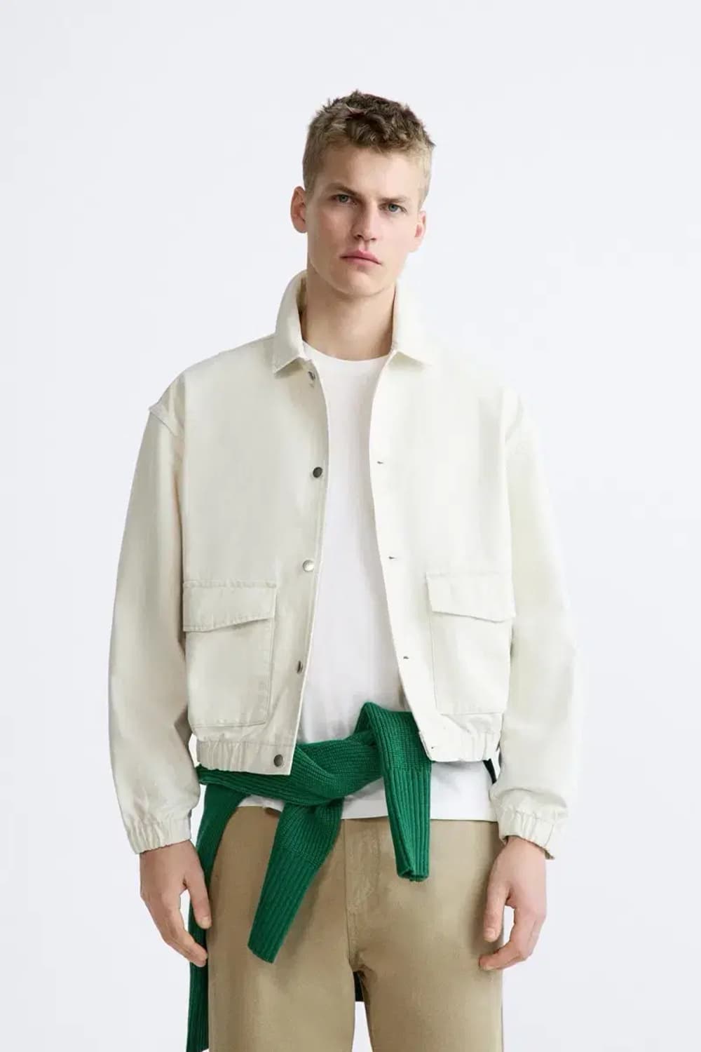 자라 캐쥬얼 스트럭처 화이트 자켓 L 상품이미지1