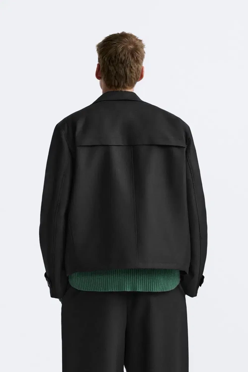 자라 더블 블레스트 숏 트렌치코트 블랙 L 상품이미지3