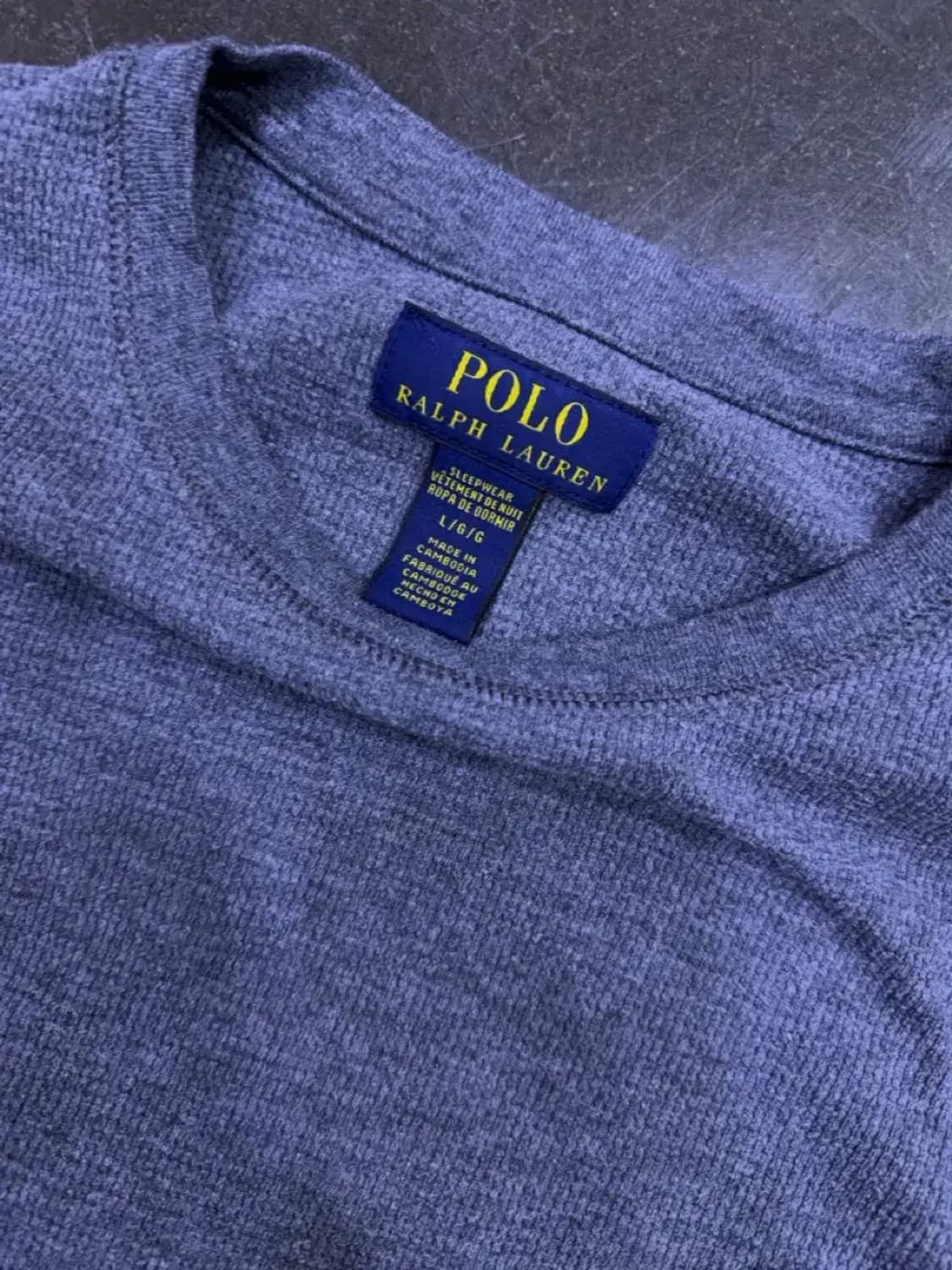 폴로 랄프로렌 폴로베어 자수 와플 긴팔 티셔츠 그레이 L 상품이미지5