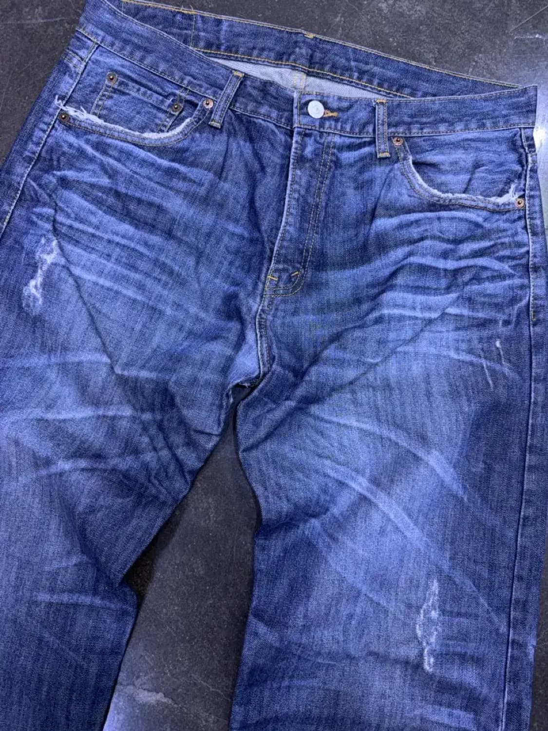 리바이스 501 00's 레귤러핏 빈티지 주름 워싱 데미지 데님팬츠 36 상품이미지3